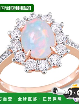 自营 mimi & max2 1/6 CT TGW 椭圆形蓝色埃塞俄比亚蛋白石和白色