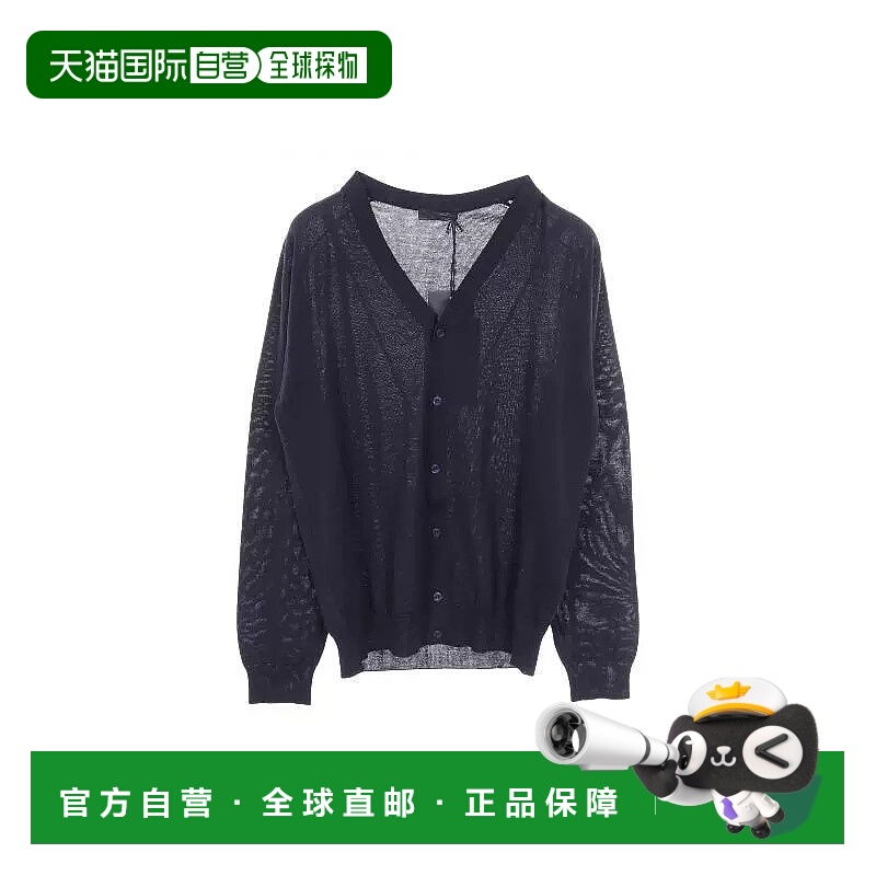 日本直邮中古Prada普拉达男S级99新cardigan开衫羊毛上衣蓝色