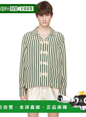 1h可退 香港直邮潮奢 Bode 男士 绿色 & 灰白色 Soda Stripe Tril