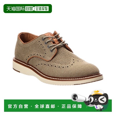 自营Johnston & Murphy Upton Knit Wingtip Shoe - brown 美国奥