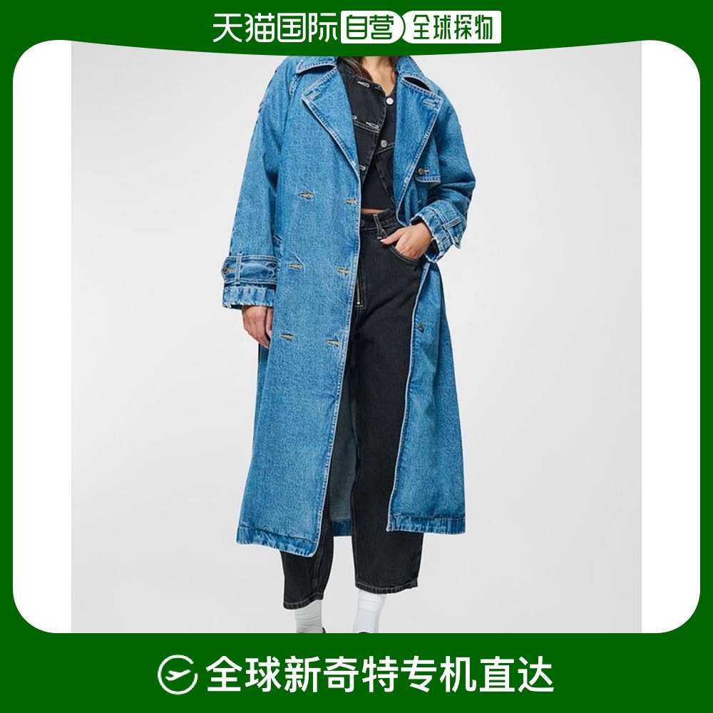 【1小时可退】【美国直邮】etica jaques 中度洗水牛仔风衣 女装