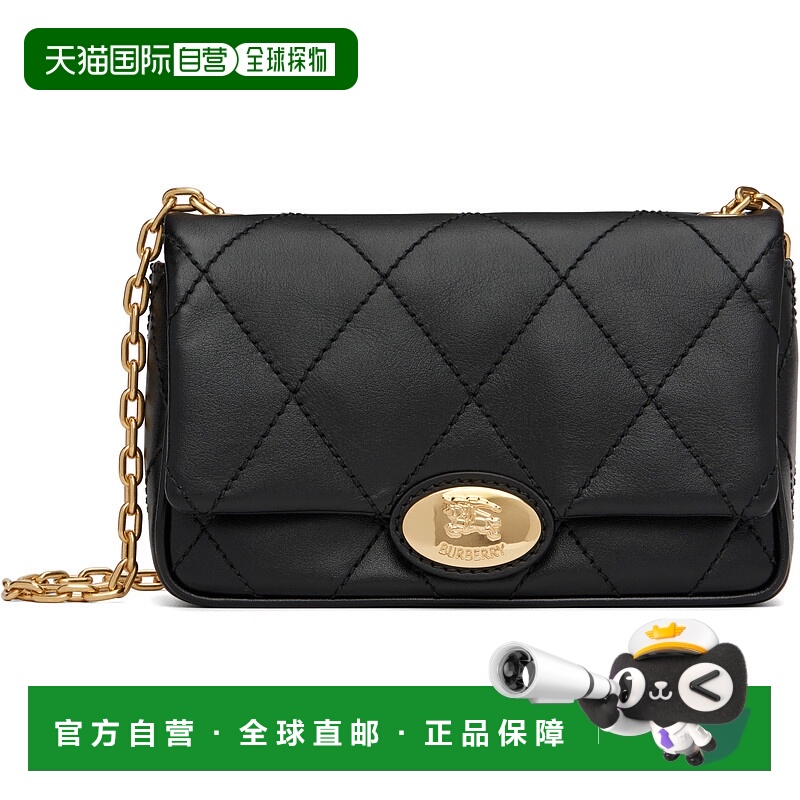 1h可退 香港直邮潮奢 Burberry 巴宝莉 女士 黑色 Strand 单肩包