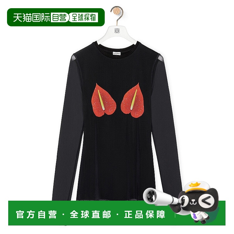 1h可退 香港直邮LOEWE 女士T恤 S540Y23X181107 AW2025 黑色 Tops