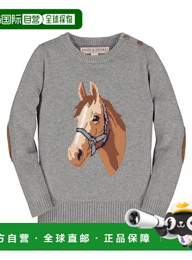 自营 hope & henryHope&Henry Horse Intarsia毛衣-灰色 美国奥莱