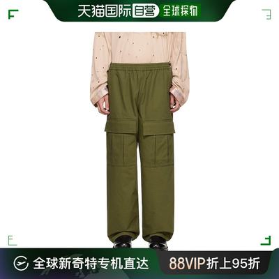 香港直邮潮奢 Acne Studios 艾克妮 男士 绿色刺绣工装裤 BK0560