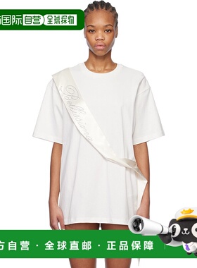 香港直邮潮奢 Blumarine 蓝色情人 女士 白色 Satin Band Rhinest