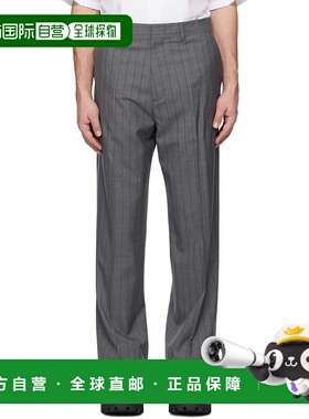香港直邮Moschino 莫斯奇诺 男士 灰色 Wool Pinstripe 长裤 251Z