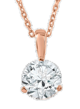 自营 pompeii31/4 克拉单石钻石吊坠有 14K 和铂金可供选择 - 粉