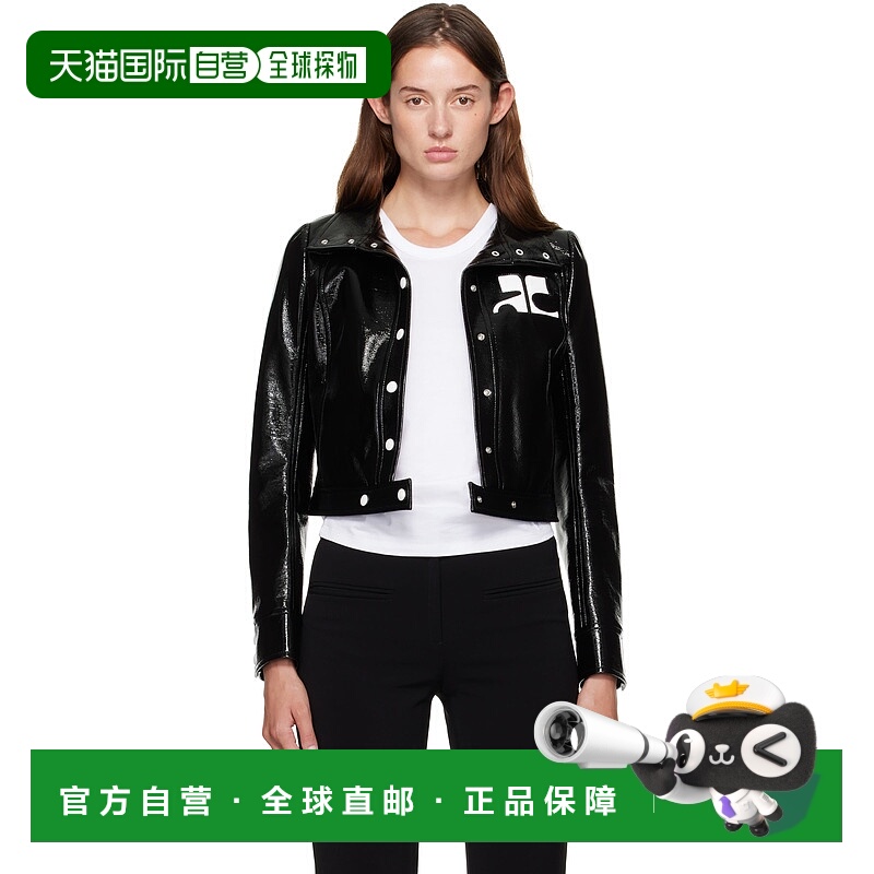 1h可退 香港直邮潮奢 Courreges 女士 黑色 Reedition 系列夹克 P