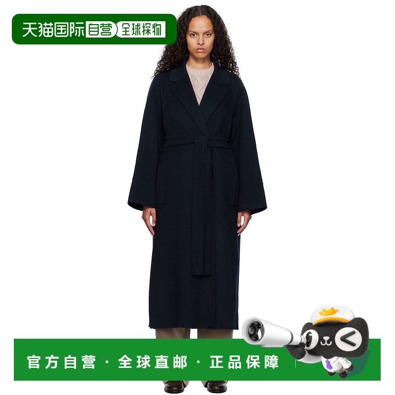 1h可退 香港直邮潮奢 MaxMara 麦斯玛拉 女士 海军蓝 Agata 大衣
