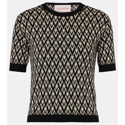 Valentino 华伦天奴 女士 Toute La V领初剪羊毛毛衣 000276