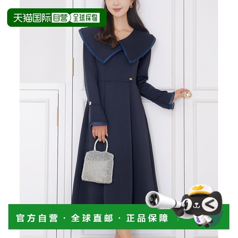 日本直邮le reve vaniller 女装 不对称领口 切割设计 针织显瘦连,女装/女士精品,连衣裙,淘宝优惠券,粉丝福利购,淘宝优惠卷