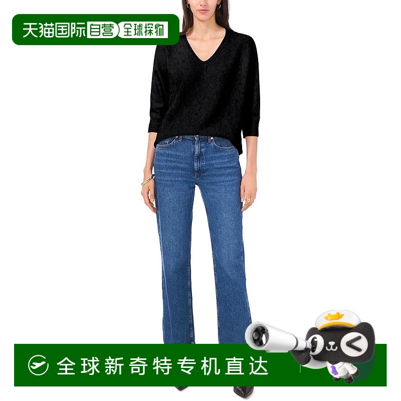 自营vince camutoWomens Solid Knit Pullover Sweater - black
