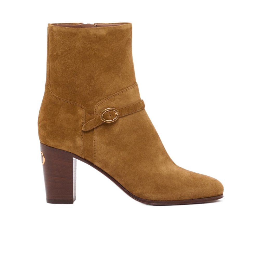 VALENTINO 女士高跟鞋 WS0MT7DHURDX AW2025 棕色 圆头短筒靴
