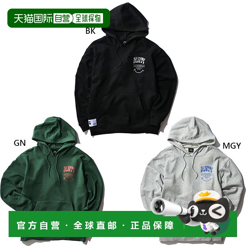 日本直邮Rusty 男士笑脸图案抓绒连帽衫休闲长袖套头衫RUSTY 9350