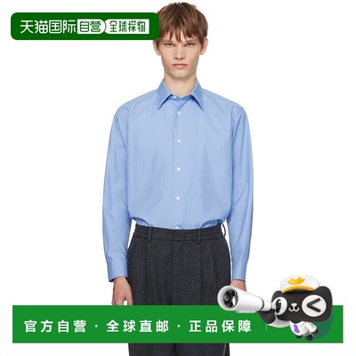 1h可退 香港直邮AURALEE 男士 蓝色 Washed Finx Twill 衬衫 A25A