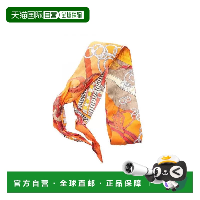 1h可退 日本直邮中古Hermes爱马仕女C级85新twilly斜纹布丝绸围巾