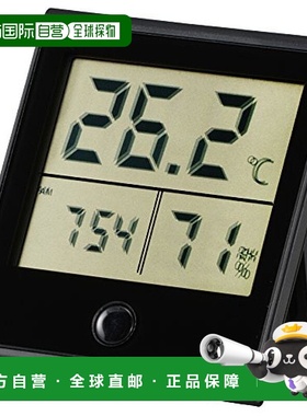 【日本直邮】Ohm欧姆 温湿度计 带时钟功能 黑色 TEM-210-K