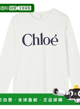 日本直邮Chloe 儿童女孩和女士圆领长袖 T 恤c20650尺码 46j花瓣