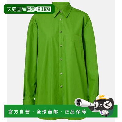 香港直邮KHAITE 女士 Newton 棉府绸衬衫 green绿色 舒适时尚