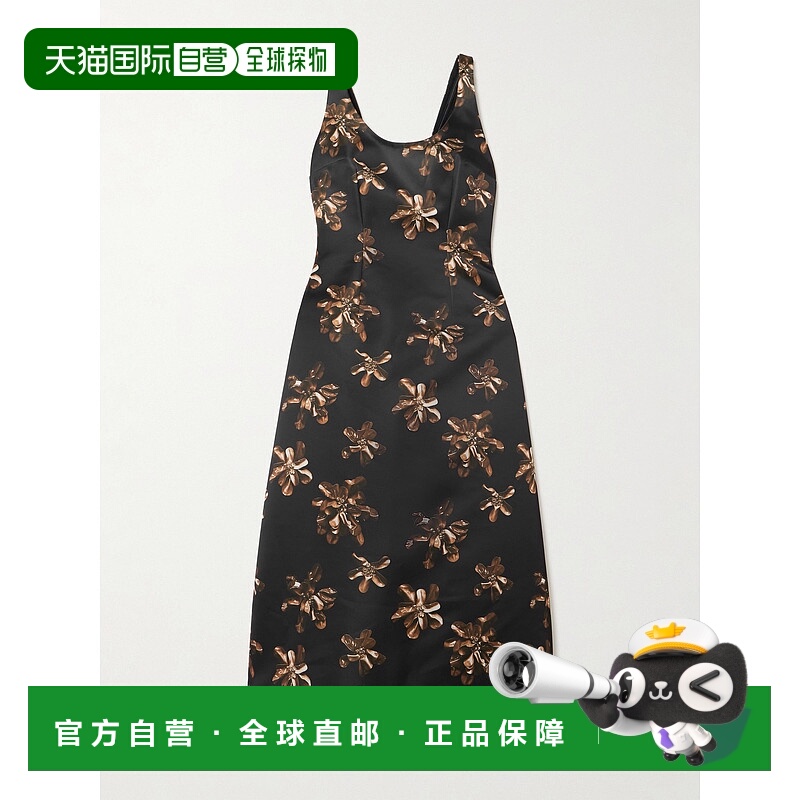1h可退 香港直邮EMILIA WICKSTEAD 女士 Tippi 印花缎面中长连衣