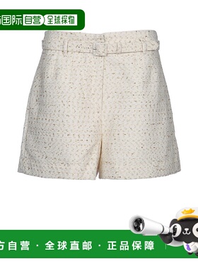 1h可退 香港直邮Self-Portrait 女士 奶油色珠皮呢短裤 AW23171PC
