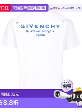 香港直邮GIVENCHY 男士T恤 BM71NK3YRJ100 AW2025 白色 Short sle
