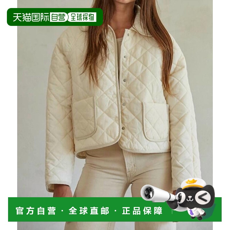 自营by togetherAnne Woven Cotton Quilted Jacket In Cream - c