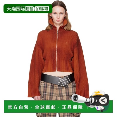香港直邮The Attico 女士 橙色 Sprayed Ribbed Wool Cashmere 开
