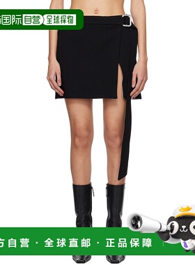 1h可退 香港直邮潮奢 Ami Paris 女士 黑色束带短裙 FSK119WV0045