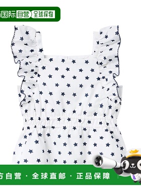 自营 janie and jack珍妮和杰克明星Peplum上衣-白色 美国奥莱直