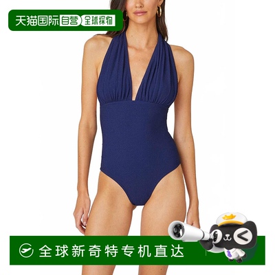自营 shoshanna海军中的Halter One Piece 美国奥莱直发