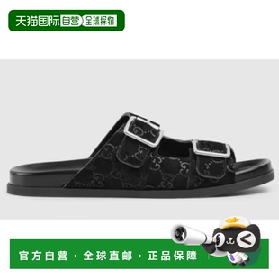 香港直邮GUCCI SS2025 男士 816380AADUO1000 黑色 凉鞋 1h可退