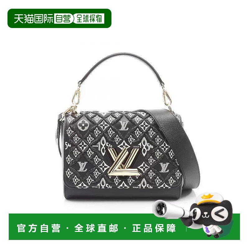 1h可退 日本直邮中古LV路易威登女包A级95新Twist MM牛皮斜挎包黑
