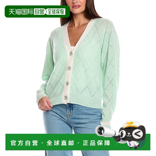 自营 brodie cashmereBrodie珊瑚色羊绒开衫-绿色 美国奥莱直发