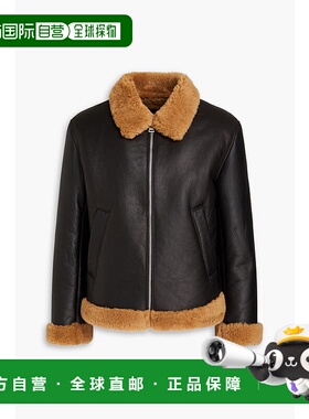 1h可退 香港直邮Sandro 男士 毛羊皮夹克 SHPBL00869MARRONFONCE