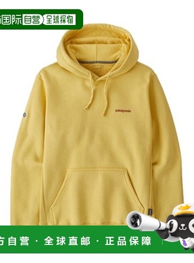自营欧洲直邮PATAGONIA FITZ ROY ICON鹅黄色再生聚酯连帽卫衣男