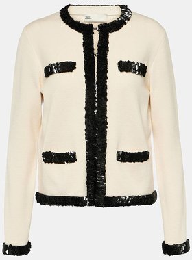 Tory Burch 托里·伯奇 女士 Kendra 珠片羊毛混纺夹克 000693