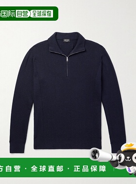 香港直邮zegna 杰尼亚 男士 Cashseta 罗纹拉链毛衣 UFJ61A9125B9