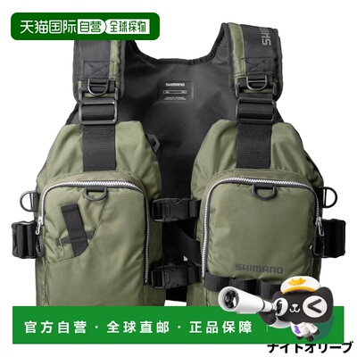 日本直邮Shimano 救生衣 Game Vet Light Free Night Olive VF-06