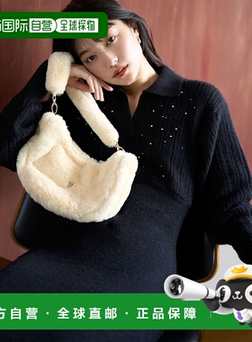 1h可退 日本直邮LAGUNAMOON 女装 半月形仿毛毛包 宽口设计 03256