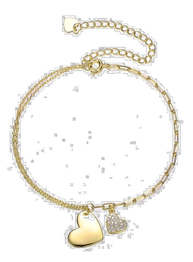 自营 genevive纯银 14k 镀金方晶锆石可调节手链 - 黄色 美国奥莱