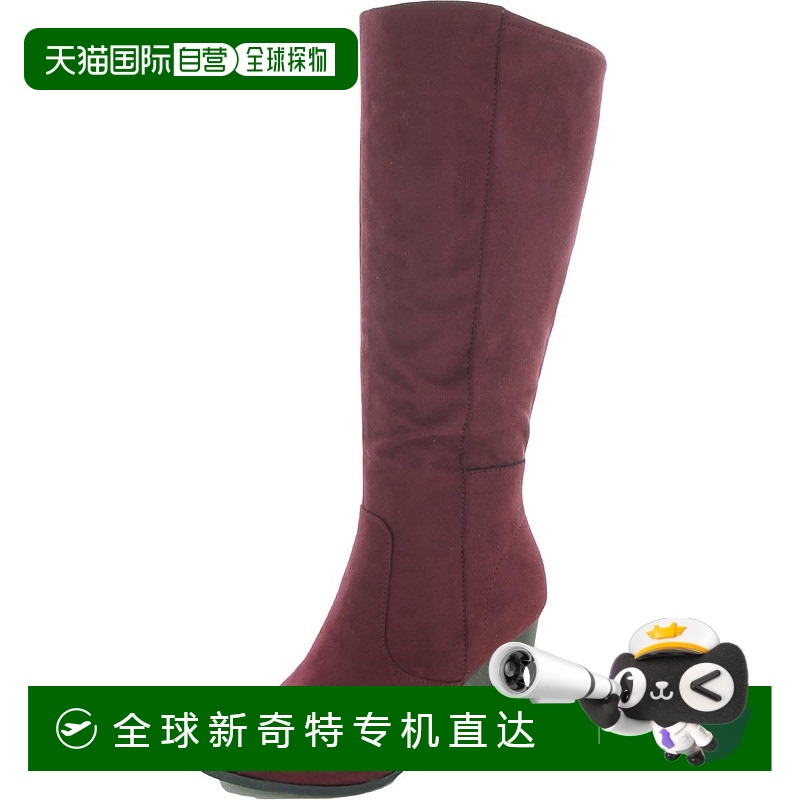 自营style & co.Addy 女式仿麂皮高筒及膝靴 - 红色 【美国奥莱】
