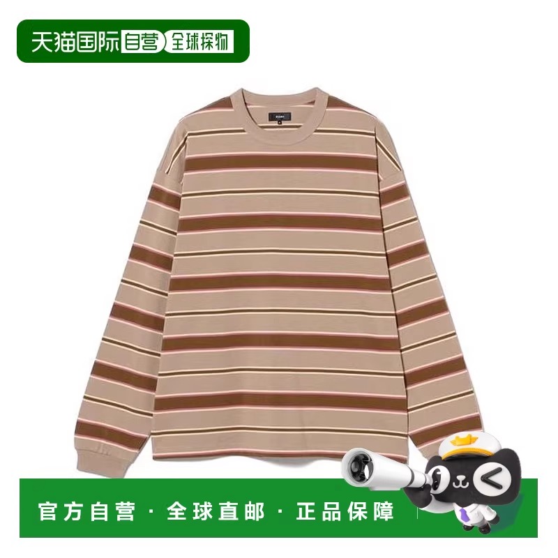 1h可退 日本直邮BEAMS 条纹格宽松长袖T恤圆领套头卫衣简约新款