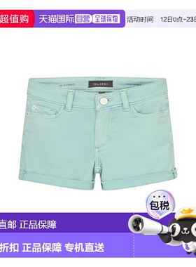 自营DL1961 Piper/G Shorts Women's Sea Surf Denim Cotton Cuff