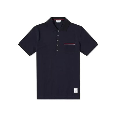 THOM BROWNE 男士T恤 MJP022A1455415 CO 黑色 海军蓝短袖Polo衫