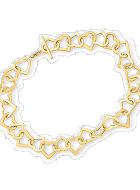 自营Ross-Simons 14kt 黄金心形链环手链 - 8 英寸 【美国奥莱】