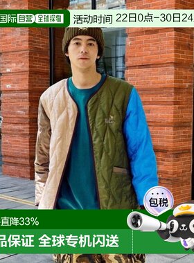 日潮 go slow caravan 中棉两穿撞色拼接马甲开衫男北面夹克棉服