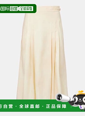 1h可退 香港直邮Gabriela Hearst 女士 Lerna 褶裥初剪羊毛中长半