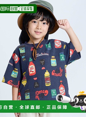 1h可退 日本直邮F.O.KIDS 儿童SAUCE！印花短袖T恤 R207235足球